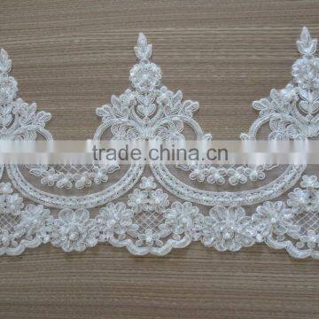 2015 New Design Wholesale Sequins and Beaded Bridal Lace Trim