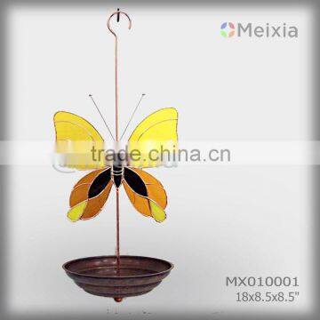 MX010001 wholesale stained glass butterfly craft decoration metal bird feeder