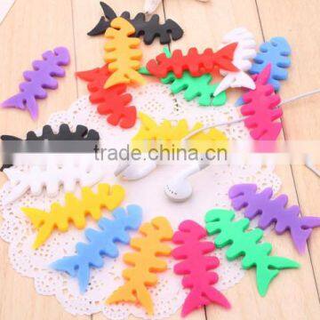Cute Silicone Headset Wire Winder in Fishbone Shape photo-3