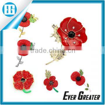 Custom metal poppy badge