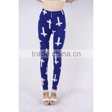 women printed leggings with cross