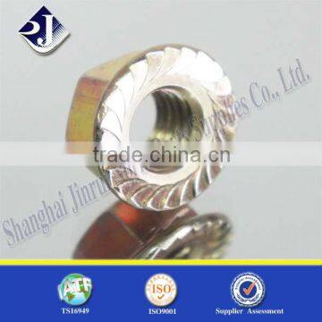 Online DIN6921 Hex Flange Nut with Yellow Zinc