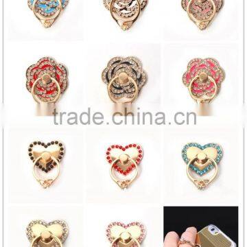 Luxury Aluminum 360 Universal Finger Stand Bracket Flower Heart Ring Holder Support for Apple iphone Samsung Wiko Huwei