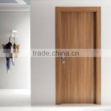 Vertical natural veneered flush wooden door with double rabbet jamb and L casing