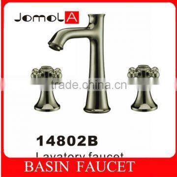 Dual handle 8 widespread Deck mounted Antique Brass Basin faucet