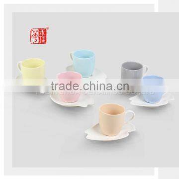 Hot Sale Espresso Ceramic Coffee Cup and Saucer Set