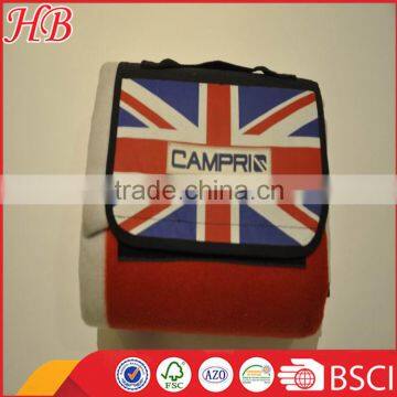UK Flag Pattern Polar Fleece Picnic Mat,Waterproof Portable Outdoor Picnic Blanket, New Design Briefcase Picnic Blanket
