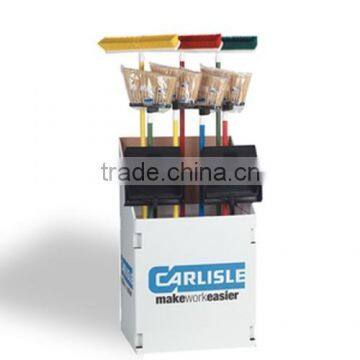 Customized Durable Corrugated Cardboard Retail Broom Display Rack