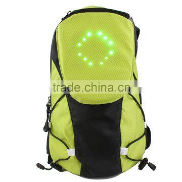 Cycling safety instructions backpack/night ride to light/night ride a warning light