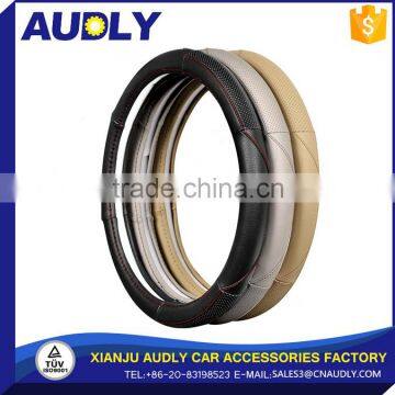 Hot Sell Pu Leather Car Steering Wheel Cover White Rubber
