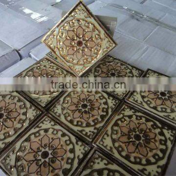 hot sales ceramic decoration polishd golden tacor 80*80mm 73X73MM TILES