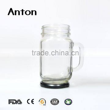 480ml clear glass mason jar with handle manufacturer