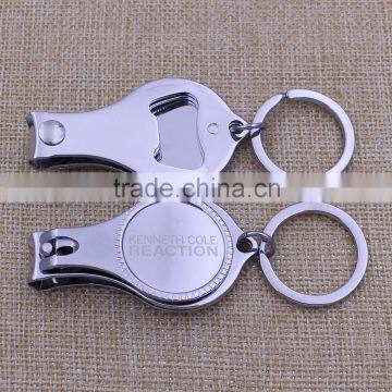 Custom metal toe nail clippers/ blank nail clipper with bottle opener keychain