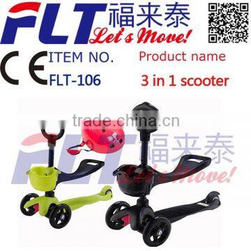 3 in 1 Fulaitai Child Scooter With Seat and Basket for Push