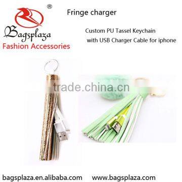 Alibaba China Online Shopping Fashionable Tassel Keychain USB Data Wire Cable