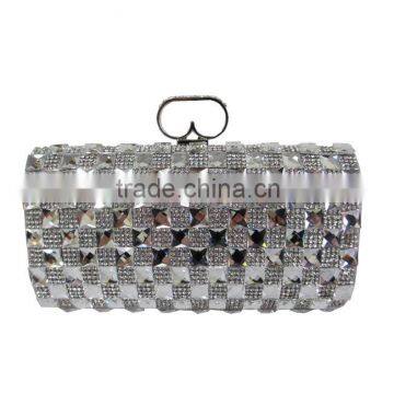 EV2055 Guangzhou silver evening bag with rhinestone