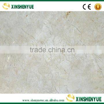 Cut to Size Polished Gold Leaf Cream Marble Slab For Flooring