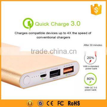 New Products Quick Charge 3.0 Charger Power Bank 10000mah With CE FCC ROHS