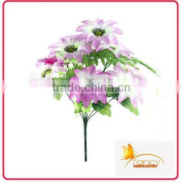 10 heads artificial daisy flowers arrangements in vase