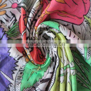 Knitting poly spun printed fabric china supplier for clothes