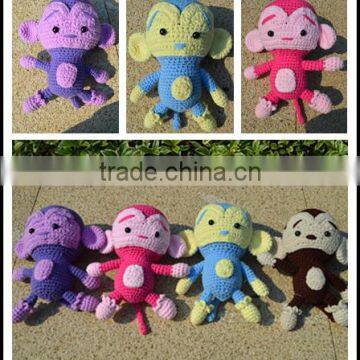 Wholesale cute crochet baby toys handmade stuffed animal toys monkey crochet toys