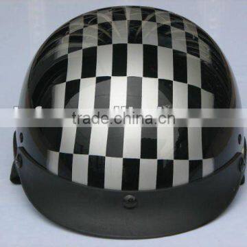 white and black lattice half face motorcycle Helmet DF-781