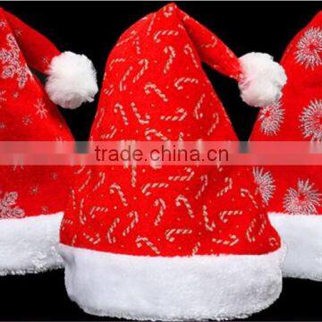 Hot Promotion Wholesale Christmas Gifts Santa Claus Hat Fashion Soft Classical Christmas Hats