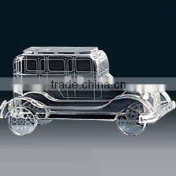 Wholesale new design 3d laser crystal glass car model for souvenior gift