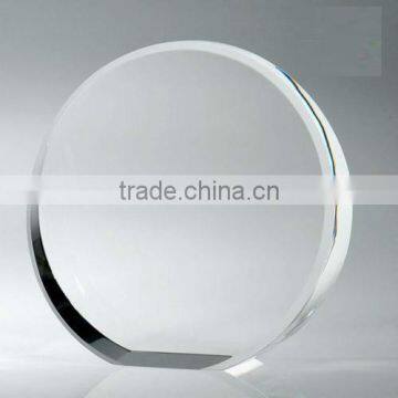 Wholesale Custom Blank Clear Optic Crystal Glass Round Blank Iceberg Block Awards plaque