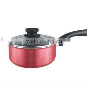 Stripe design aluminum saucepan