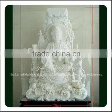 Chiense Hand Craft God Marble Stone Kuan Yin Statue