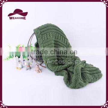 Womens Basic Knitting Cable Scarf Cashmere photo-3