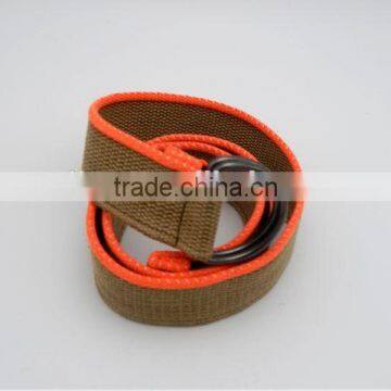 Canvas Belt Ouble D-ring Buckles Knitted Men Belt Multy-ply Fabric Cotton Belt Cheap Price photo-3