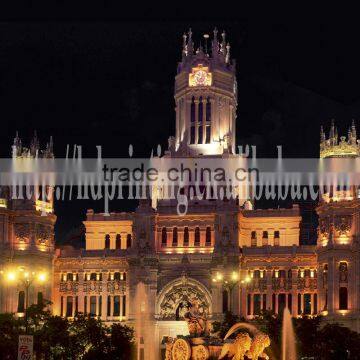 lighted castle in night reproduce canvas