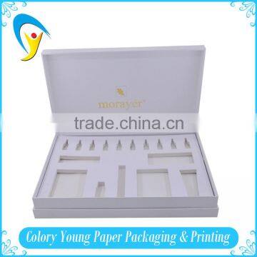 White PU Leather Wooden Packaging Box For Cosmetics