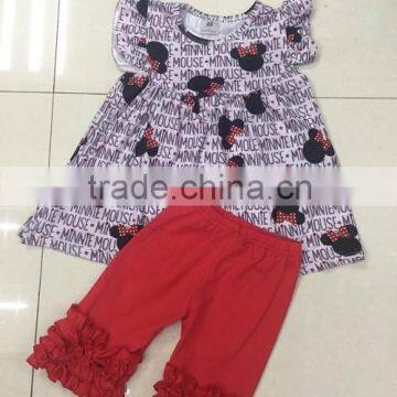 2016 new sale minnie pearl dress top capri set cute children boutique clothing