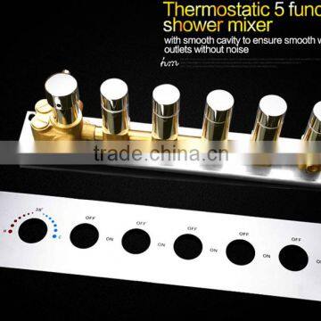 Bathroom Accessories 5 Function Brass Chrome Thermostatic Valve High Flow Water Faucet photo-3
