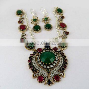 Bring The Heat MultiStone 925 Sterling Silver Jewellery Set With Brass_Beautiful Silver Jewellery_Silver Jewellery India