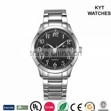 KYT fun oversized dial with chronograph japan quartz movt 10atm water resistant watch men 2016