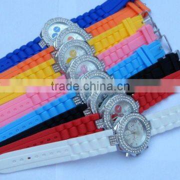 silicone diamond watch geneva brand watch