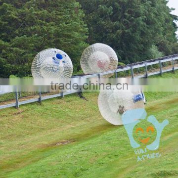 2016 PVC one time inflate round grass kids zorb ball