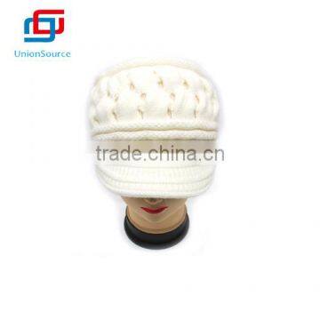 Girls Pure White Acrylic Fiber Hat