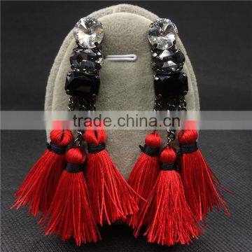 Fashion Tassel Stud Earrings For Women Luxury Crystal Jewelry New Design photo-3