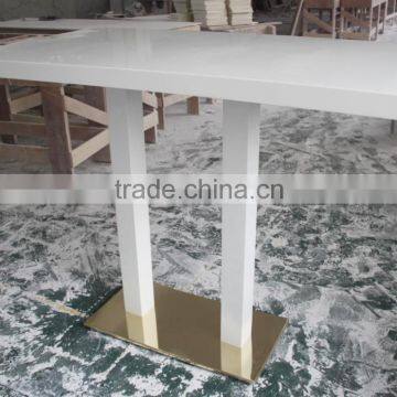 Modern Nightclub High Glossy White Top High Bar Table