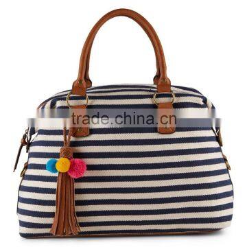 stripe canvas bag for women