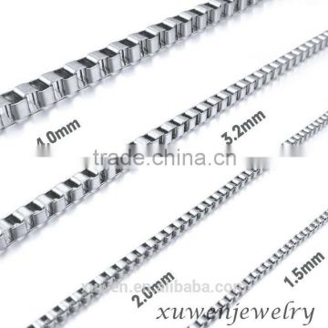 different size high quality box shape stainless steel necklace extender chain