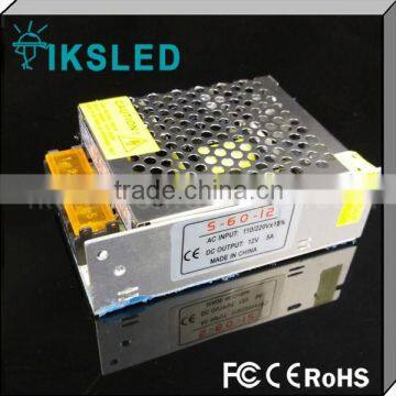 indoor non-waterproof 12V 5A 60W led Power Supply