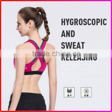 Sport sexy gym fitness padded yoga tank tops bra for girl