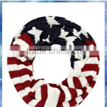 stars and stripes knitting scarf neckwear ,100%acrylic Winter Scarf ,Mens' Winter Scarf