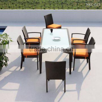 Synthetic wicker Rattan Dining Set Furniture (1.2mm alu frame with powder coated,5cm thick cushion with 250g polyester)